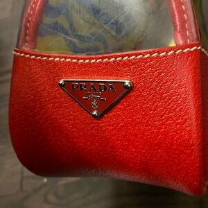 PRADA CLEAR RED YELLOW TOTE